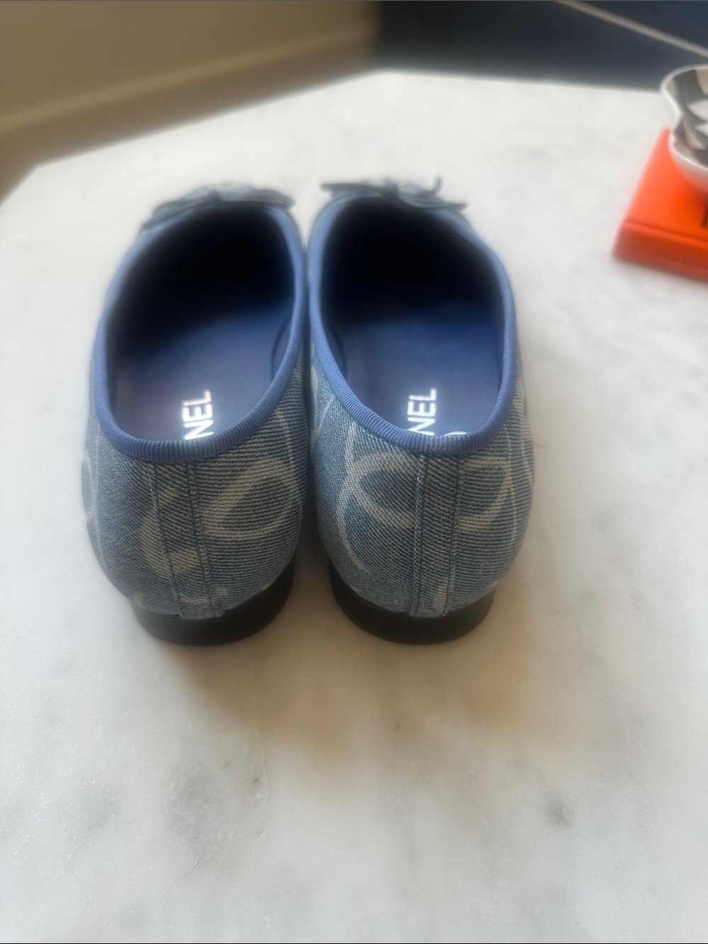 CHANEL Denim CC Logo Light Blue Ballet Flats - Picture 2 of 6